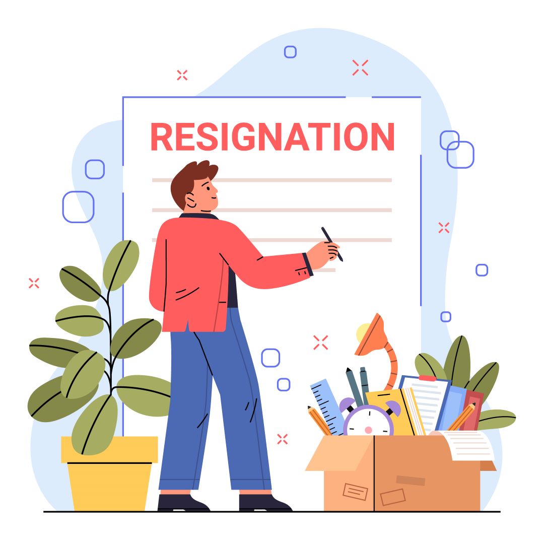 Person writing a resignation letter